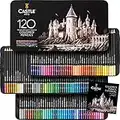 Castle Art Supplies 120 Colouring Pencils Set | Quality Soft Core Coloured Leads for Adult Artists, Professionals and Colourists | Protected and Organised in Presentation Tin Box