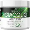 Glycolic Acid Resurfacing Pads for Face and Body - 5% Exfoliating Facial Peel - Vitamins B5 C E, Green Tea - Glycolic Acid Face Wash – 60 Pre-Moistened Cotton Pads for Face Cleansing and Peeling