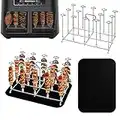 2x Edelstahl Heißluftfritteuse Spießen Grillrost für Ninja Foodi AF300EU AF400EU, Vertikaler Spieß Rack Set - Gestell mit Spieße Für Ninja Foodi AF300EU Heißluftfritteuse Dual Zone Air Fryer