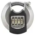 MASTER LOCK Robustes Scheibenschloss [Kombination] [Edelstahl] [Außen] M40EURDNUM — ideal für Lagereinheiten, Schuppen, Garagen, Anhänger und mehr, 9,3 cm x 7 cm x 2,3 cm