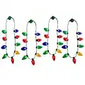 Windy City Novelties 4 Pack LED Light Up Christmas Bulb Necklace Party Favors