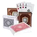 pengxiaomei Two Decks of Poker Cards, Professional Playing Cards PVC Waterproof Poker Plastic Coated Playing Cards Classic Magic Tricks Tool for Texas Holdem Poker Party and Game(Black and Red)