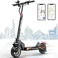 HITWAY H5 Pro Patinete Eléctrico para Adultos con Motor de 800W 48V, App,Batería 13000 mAh, Doble suspensión, Frenos de Disco, 4 Intermitentes, Scooter, máxima de 25 Km/h, negro (app,13ah)