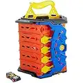 Hot Wheels- Pista Srotolabile Super Discesa, Bauletto si Trasforma in Pista a 5 Corsie, Include 1 Macchinina in Scala 1:64, Imballaggio Sostenibile, Giocattolo per Bambini 4-10 Anni, HGK41