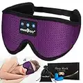 MUSICOZY Sleep Headphones Bluetooth Headband Breathable 3D Sleeping Headphones, Wireless Music Eye Mask Sleep Earbuds for Side Sleepers Women Office Air Travel Cool Tech Gadgets Unique Gifts (Purple)