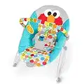 Bright Starts Sesame Street I Spot Elmo! 3-Point Harness Vibrating Baby Bouncer with -Toy bar