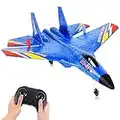 OUSEXI Blue RC Airplane Comes with 2 Batteries , 2.4 GHZ 2 Channels Remote Control Aircraft for Beginners ,Outdoor Foam RC Airplane for Kids(with Night Light)