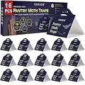 Moth Traps for Pantry Moths, 16 Pack Kitchen Moth Traps with Pheromones Prime, Non-Toxic Easy Setup Sticky Glue Trap for Food and Cupboard Moths in Your Kitchen (Organic)