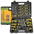 BLOSTM Premium Schraubendreher Set 42pcs - Schraubenzieher Set mit Magnetischen Spitzen, Komfortablem Griff, Kreuzschlitz-Schraubendreherköpfen, Flachen Köpfen, Aufbewahrungskoffer - Screwdriver Set