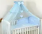 Lusso Zanzariera 480 cm per Culla Lettino Letto - Baldacchino con i Cuori SOLO - Blu