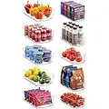 Set Of 10 Refrigerator Organizer Bins - 5 Wide and 5 Narrow Stackable Fridge Organizers for Freezer, Kitchen, Countertops, Cabinets - Clear Plastic Pantry Storage Rack