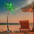 [2023 Upgraded] Lighted Palm Tree 7FT 96 Green/56 White LED Artificial Palm Tree Lights for Decoration Outdoor and Indoors Tiki Bar Christmas Patio Pool