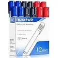 maxtek Whiteboard Marker 12 Whiteboard Stifte Rundspitze ca.2-3mm Linienbreite, Set mit 3 Farben hohe Qualität Geruchsarme Tinte, Zubehör für Schule, Büro, Zuhause