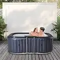 Miweba MSpa aufblasbarer Whirlpool Outdoor Nest U-NE021 | Eckig 186.0 cm x 125.0 cm - 2 Personen Spa Pool aufblasbar - Ozon & UV-C Reinigung - Bis 843 L - 40°C - Fernbedienung - 104 Düsen - TÜV GS