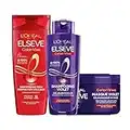 L'Oréal Paris - Routine de Soins Déjaunisseurs pour Cheveux Méchés, Blonds/Blancs - Neutralisation des Reflets Indésirables - 3 Produits - Shampooing, Shampooing Violet et Masque - Elsève Color-Vive