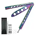 AUBGSANG Butterfly Knife Trainer, Folding Finger Trainer, Training Butterfly Comb, Steel Metal Folding Balisong Training Knife, Boys and Children Csgo (Not Sharp)