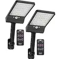 highydroLED [Pack of 2] Solar Lights Outdoor with Remote and Color Temperature Adjustment 2700K to 6000K, 48LED Solar Motion Sensor Light with 3 Modes,Waterproof IP65 Night Light for Garden Patio Yard