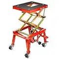 VIVOHOME 350 Lbs Heavy Duty Hydraulic Motorcycle Lift Table Foot Operated ATV Dirt Bike Scissor Jack Stand with 4 Wheels