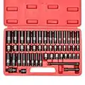 MIXPOWER 3/8" Drive Deep Impact Socket Set, 6 Point, 48 Piece Standard SAE and Metric Sizes-5/16-Inch to 3/4-Inch and 8-22 mm, 3/8'' impact universal joint, Cr-V Steel Mechanic Socket Set