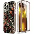 Esdot iPhone 13 Pro Max Case with Built-in Screen Protector,Military Grade Cover with Fashion Designs for Women Girls,Protective Phone Case for Apple iPhone 13 Pro Max 6.7" Flower Garden