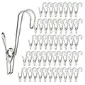 Clothes Pegs Laundry Clips Metal Hegs Pegs With Hooks Food Bag Clips Christmas Card Pegs Sock Underwear Peg Hanger Stainless Steel Pegs (50 Pcs Stainless steel colour)