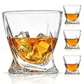 RorAem Whiskey Glasses - Crystal Whiskey Glasses Set of 4 Whiskey Gifts for Men Bourbon Glasses Set of 4 Rocks Glass Old Fashioned Glasses for Bar 11oz