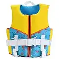 Kids Swim Vest Toddler Life Jacket Kids Life Jackets Swimming Vest for Kids - Boys Girls Floation Swimsuit Buoyancy Swimwear Blue