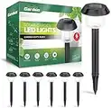 Signature Garden 6 Pack Solar Garden Lights - Auto On/Off Outdoor Bright Solar Pathway Lights - All-Weather/Waterproof Outdoor Solar Lights for Yard, Garden, or Driveway (ABS Plastic, Black)