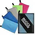 Invool Microfiber Towel, 5 colours (Blue) with carry bag - Quick Dry Towel for Travel, Camping, Fitness, Beach, Vacation, Fast Drying and Absorbent