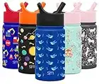 Simple Modern Kids Water Bottle with Straw Lid | Insulated Stainless Steel Reusable Tumbler for Toddlers, Boys | Summit Collection | 14oz, Shark Bite