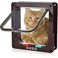 Extra Large Cat Door (Outer Size 11" x 9.8") 4 Way Locking Large Cat Door for Interior Exterior Doors, Weatherproof Pet Door for Cats & Dog with XL,Black Cat Door