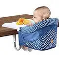 MTWML Hook On High Chair with Tray,Portable Baby High Chair That Attaches to Table,Clip On Fast Table High Chair for Babies and Toddlers.Baby Feeding Seat for Dining Table and Counter to Travel(Blue)