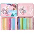 H&B 50 Pastel Colored Pencils Set - Macaron Colors for Adult Coloring - Professional Oil-Based Art and Drawing Pencils for Sketching, Shading, and Artists