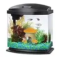 Aqueon LED MiniBow Small Aquarium Fish Tank Kit with SmartClean Technology, Black, 2.5 Gallon