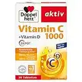 Doppelherz Vitamin C 1000 Tabletten 30er – Hochdosiertes Nahrungsergänzungsmittel mit Vitamin C und D zur Unterstützung des Immunsystems und zum Schutz der Zellen, 41g