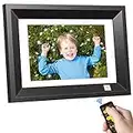 Digital Photo Frame 10 inch, Digital Picture Frame 1280x800 Full IPS Display with Photo/Music/Video Player/Calendar/Alarm, Brightness Adjustable Electronic Photo Frame with Remote Control