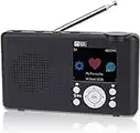 Ocean Digital WR-23 Portable FM Internet Radio 2.4” Color LCD Built-in Battery Wi-Fi Bluetooth (Black)