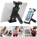 NUOMIC Spin Bike Tablet Holder, Portable iPad Mount for Mic Stand Turbo Trainer, Exercise Bike Tablet Mount Clamp for iPad Mini, iPad Air, iPad Pro and iPhone 4.7-12.9 inch