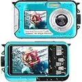 Waterproof Digital Camera Underwater Camera Full HD 2.7K 48 MP Video Recorder Selfie Dual Screens 16X Digital Zoom Flashlight Waterproof Camera for Snorkeling