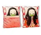 LUYOYO Nezuko Tanjiro Plushie Pillow Soft Anime Body Pillow Kawaii Gifts for Girls Boys and Kids 14inch Red, Pink, 16×14inches