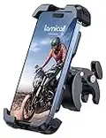 Lamicall Soporte Móvil Bicicleta, Soporte Móvil Moto - 360°Rotación, Liberación con un Botón, Soporte Teléfono Bici para iPhone 14 13 12 11 Pro MAX/Plus/Mini, Samsung, Huawei, 4.7-6.8” Smartphone