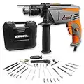 Terratek 35pcs 810W Hammer Drill Power Impact Drill Heavy Duty Variable Speed 1/2-Inch(13 mm) Keyed Chuck