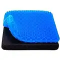 Cooling seat Gel Cushion with Non-Slip Cover Thick Big Breathable Honeycomb Design Absorbs Pressure Points for Office Chair Home Car Wheelchair