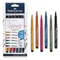 Faber-Castell Calligraphy Pitt Artist Pen Set - 6 Multi Colored Calligraphy Pens