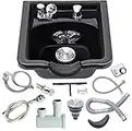 Toriexon Shampoo Bowl for Salons, Black ABS Plastic Shampoo Sink for Home, Easy to Clean and Install Salon Shampoo Bowls for Hair Stylist