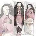 Nezuko Kamado Body Pillowcase Pillow Cover Case 20"x59" Anime Dakimakura Double-Sided Peach Skin 150x50 cm