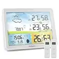 Kalawen Digital Weather Station for Home with Two Wireless Outdoor Sensor