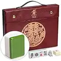 Yellow Mountain Imports, Set Professionale Mahjong Cinese, “Doppia Felicità” (Verde) - 146 Tessere di Medie Dimensioni - Per Giocare in Stile Cinese [專業中式麻將]