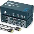 USB3.0 KVM Switch DisplayPort Dual Monitor Porte,KVM Switch 4K@60Hz,DP 1.2,KVM Switch 2 PC 2 Monitor,2 In 2 Out, Button Switch,Con Cavo,Guscio in Metallo