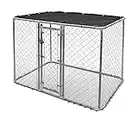 MidWest Homes For Pets Chain Link Portable Kennel with a Sunscreen, 6 by 4 by 4-Feet